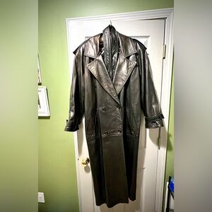 Vakko Genuine Leather Trench Coat Vintage